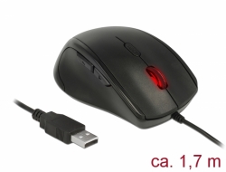 Delock Egonomická optická 5-tlačítková myš USB - pro leváky