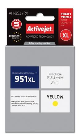 ActiveJet inkoust HP CN048AE Premium 951XL Yellow, 25 ml AH-951YRX