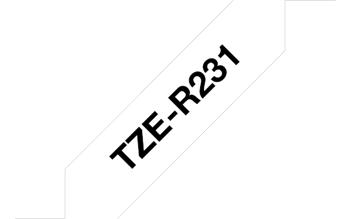 Brother - TZe-R231 bílá / čená (12mm, 4m, pruhovaná)