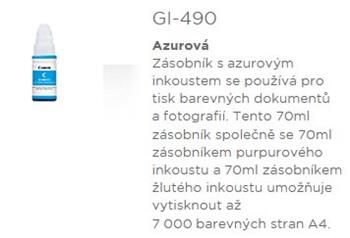 Canon Ink GI-490/Cyan/7000str.