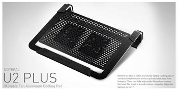 Coolermaster chladicí ALU podstavec NotePal U2 PLUS pro NTB 12-17" black, 2x8cm fan