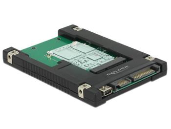 Delock 2.5” Převodník SATA 22 pin / USB 2.0 Type Mini-B > 1 x mSATA / Mini PCIe Slot
