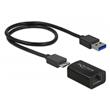 Delock Adaptér Super Speed USB (USB 3.1 Gen 1) s USB Typ Micro-B samice > Gigabit LAN 10/100/1000 Mbps kompaktní