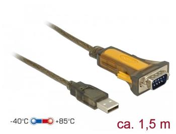 Delock Adaptér USB 2.0 Typ-A > 1 x Sériový RS-232 DB9 rozšířený teplotní rozsah