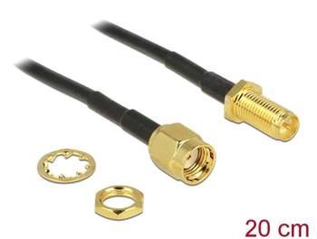 Delock anténí kabel RP-SMA Plug > RP-SMA Jack Bulkhead 200 mm