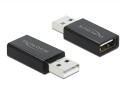 Delock Blokátor přenosů dat ze zástrčkového adaptéru USB 2.0 Typu-A na zásuvkový Typu-A