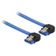 Delock Cable SATA 6 Gb/s receptacle downwards angled > SATA receptacle downwards angled 30 cm blue with gold clips