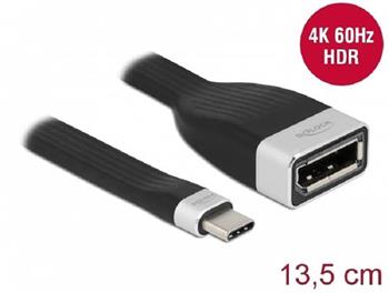 Delock FPC plochý stuhový kabel, USB Type-C™ na DisplayPort (DP Alt Mode) 4K 60 Hz, 13,5 cm
