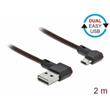 Delock Kabel EASY-USB 2.0 Typ-A samec na EASY-USB Typ Micro-B samec pravoúhlý levý / pravý 2 m černý