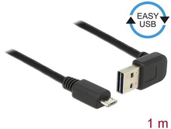 Delock Kabel EASY-USB 2.0 Typ-A samec pravoúhlý nahoru / dolů > USB 2.0 Typ Micro-B samec 1 m