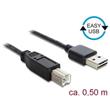 Delock Kabel EASY-USB 2.0 Typ-A samec > USB 2.0 Typ-B samec 0,5 m černý