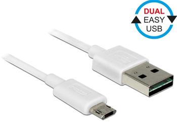 Delock kabel EASY-USB 2.0 Type-A samec > EASY-USB 2.0 Type Micro-B samec bílý 0,5 m