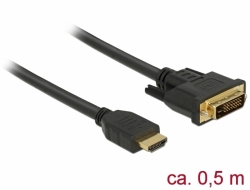 Delock Kabel HDMI na DVI 24+1 obousměrný 0,5 m
