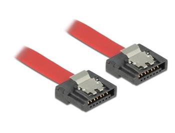 Delock kabel SATA FLEXI 6 Gb/s 10 cm červený kovová spona