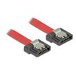 Delock kabel SATA FLEXI 6 Gb/s 70 cm červený kovová spona