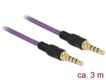 Delock Kabel Stereo Jack 3,5 mm 4 pin samec > samec 3 m fialový