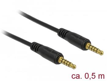 Delock Kabel Stereo Jack 3,5 mm 5 pin samec samec 0,5 m černý