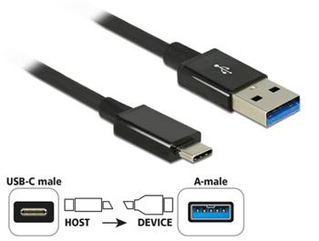 Delock Kabel SuperSpeed USB 10 Gbps (USB 3.1 Gen 2) USB Type-C™ samec > USB Typ-A samec 0,5 m koaxiál černý Premium