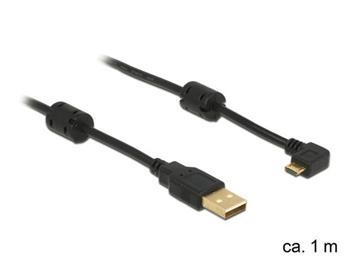 Delock kabel USB 2.0 A samec > USB micro B samec, pravoúhlý 270°, 1m