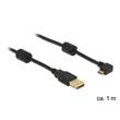 Delock kabel USB 2.0 A samec > USB micro B samec, pravoúhlý 270°, 1m