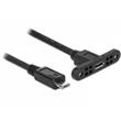 Delock Kabel USB 2.0 Micro-B samice montážní panel > USB 2.0 Micro-B samec 1 m