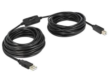 Delock Kabel USB 2.0 typ A samec > USB 2.0 typ B samec 20 m