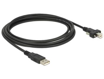 Delock kabel USB 2.0 typ A samec > USB 2.0 typ B samec se šroubky 2m