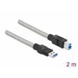 Delock Kabel USB 3.2 Gen 1 Typu-A samec na Typu-B samec, s kovovým opláštěním, 2 m