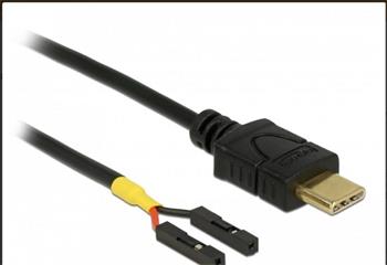 Delock Kabel USB Type-C™ samec > 2 x pin konektor samice oddělení napájení 10 cm