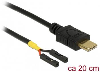 Delock Kabel USB Type-C™ samec > 2 x pin konektor samice oddělení napájení 20 cm