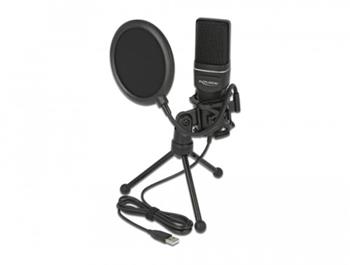 Delock Kondenzátorový mikrofon s rozhraním USB - pro podcasting, hry a vokály