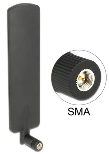 Delock LTE anténa SMA samec 2 dBi všesměrová s otočným kloubem černý