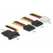 Delock Napájecí kabel SATA 15 pin samec > 3 x SATA samice + 1 x Molex 4 pin samice 20 cm (PCB)