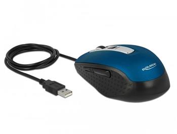 Delock Optická pětitlačítková myš s rozhraním USB Typu-A, modrý