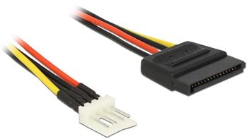 Delock Power Cable SATA 15 pin male > 4 pin floppy male 60 cm