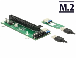 Delock Riser Card M.2 Key B+M > PCI Express x16 s 30 cm USB kabelem