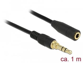 Delock Stereo Jack prodlužovací kabel 3,5 mm 3 pin samec na samici 1 m černý