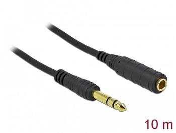 Delock Stereo Jack prodlužovací kabel 6,35 mm 3 pin samec na samici 10 m černý
