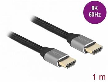 Delock Ultra vysokorychlostní HDMI kabel, 48 Gbps, 8K 60 Hz, šedá 1 m certifikovaný