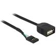 Delock USB kabel Pin konektor samice > USB 2.0 type-A samice 40 cm