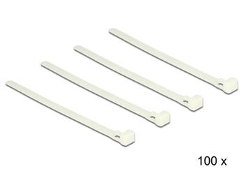 Delock vícekrát použitelné stahovací pásky bílé L 150 x W 7.2 mm 100 kusů