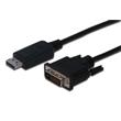 Digitus Adaptérový kabel DisplayPort, DP - DVI (24 + 1) M / M, 5,0 m, s blokováním, kompatibilní s DP 1.1a, CE, bl