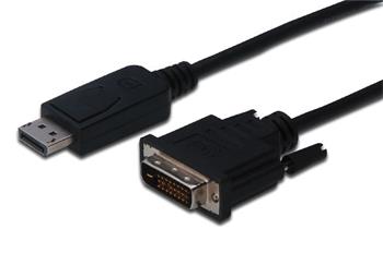 Digitus DisplayPort adapter cable, DP - DVI (24+1) M/M, 2.0m, w/interlock, DP 1.1a compatible, CE, bl