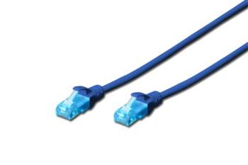 Digitus Ecoline Patch Cable, UTP, CAT 5e, AWG 26/7, modrý 1m, 1ks