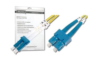 DIGITUS Fiber Optic Patch Cord, LC to SC, Singlemode 09/125 µ, Duplex Length 7m