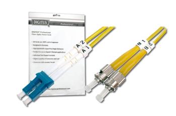 Digitus Fiber Optic Patch Cord, LC to ST, Singlemode, OS1, 09/125 µ, Duplex, 10m