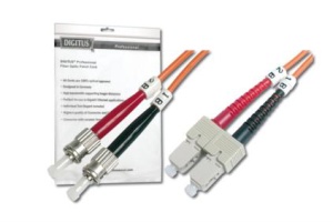 DIGITUS Fiber Optic Patch Cord, ST to SC, Multimode 50/125 µ, Duplex Length 5m
