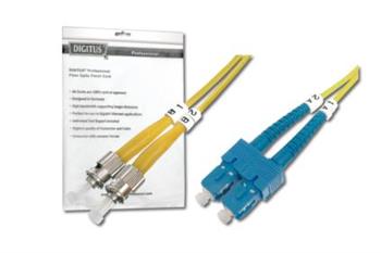 DIGITUS Fiber Optic Patch Cord, ST to SC, OS2, Singlemode 09/125 µ, Duplex, Length 2m