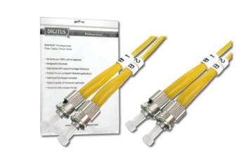 DIGITUS Fiber Optic Patch Cord, ST to ST, Singlemode, OS1, 09/125 µ, Duplex Length 3m
