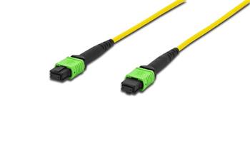 Digitus Fiber Optic Patchcord, MPO to MPO, Female OS2, Singlemode 09/125 µ, 2m, Method A Jacket: yellow, Housing: green